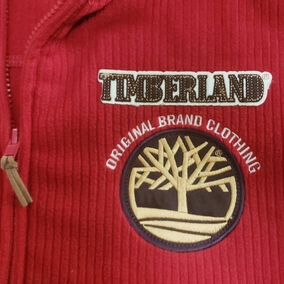 𝅺TIMBERLAND Fleece Full Zip Logo Fall Outdoor Preppy Sweater - Boy's - Picture 5 of 6
